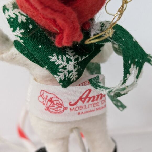 Annalee Mouse Skiing green scarf Christmas Ornament 1994, 4" - Picture 7 of 12